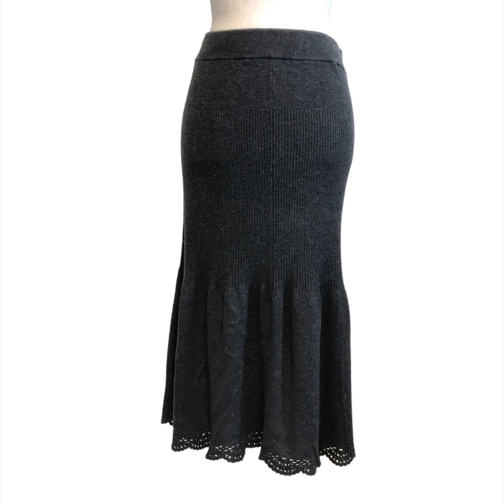 SUNDANCE Skirt Women's Size Medium Gray Black Boho Midi Cottagecore